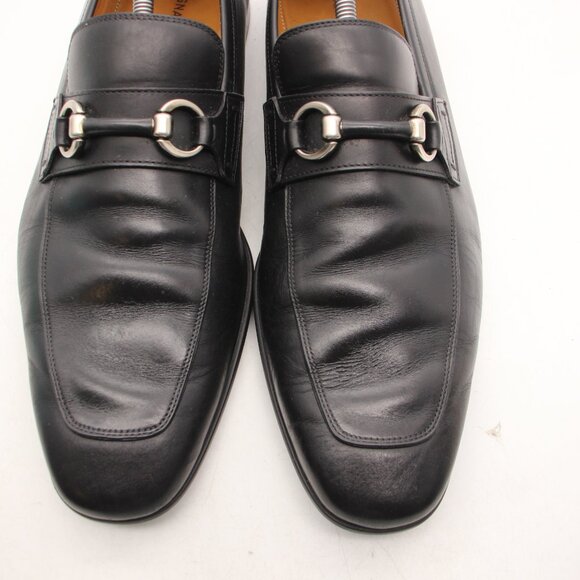 Magnanni Rafa II Men’s US Size 13 Horsebit Loafers Black Leather Shoes 25558